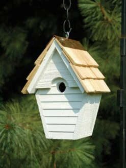 Heartwood Wren-in-the-Wind Bird House -Nature's Yard Sales Store 8591093whw 02v heartwood wren in the wind bird house whitewashed