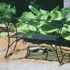 Achla Designs Wrought Iron Arbor Bench With Back