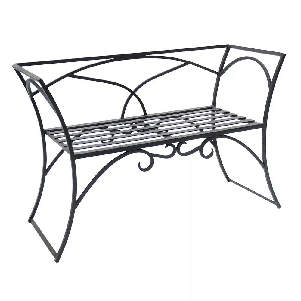Achla Designs Wrought Iron Arbor Bench With Back 2 Achla Designs Wrought Iron Arbor Bench With Back - Image 2