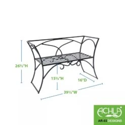 Achla Designs Wrought Iron Arbor Bench With Back 5 Achla Designs Wrought Iron Arbor Bench With Back -Nature's Yard Sales Store 8598749 03V tif
