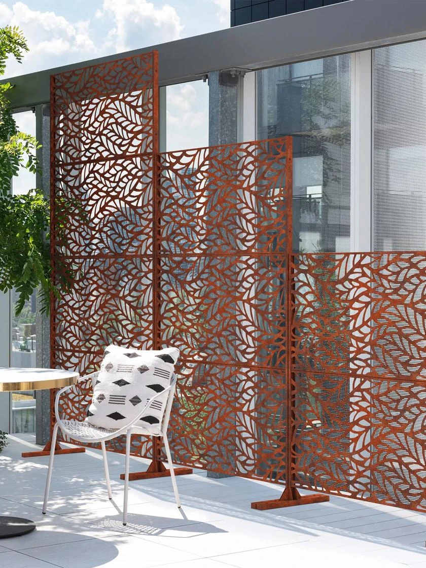 Veradek 2-Panel Privacy Screen Set, Flowleaf 2 Veradek 2-Panel Privacy Screen Set, Flowleaf - Image 2