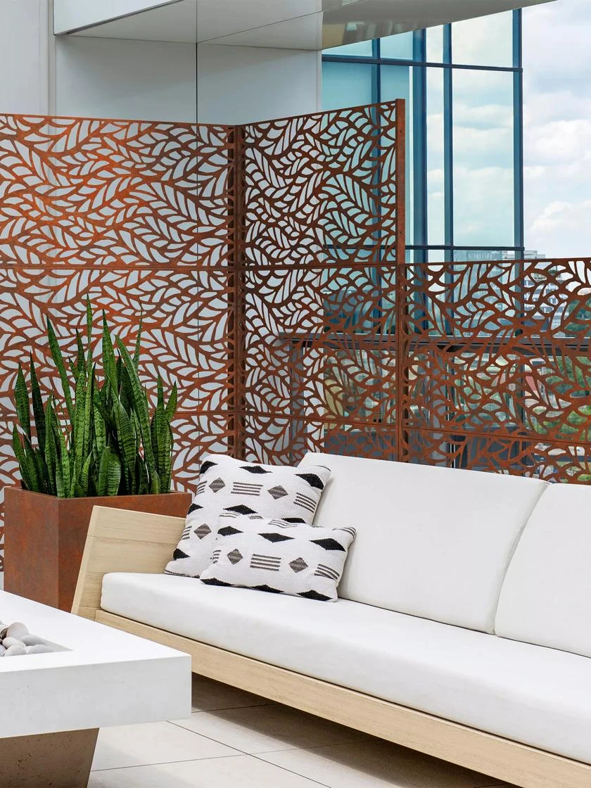 Veradek 2-Panel Privacy Screen Set, Flowleaf 4 Veradek 2-Panel Privacy Screen Set, Flowleaf - Image 4