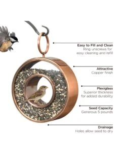 Fly-Thru™ Bird Feeder With Copper Finish -Nature's Yard Sales Store 8600193 03v
