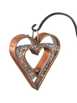 Fly-Thru™ Bird Feeder With Copper Finish -Nature's Yard Sales Store 8600193 05v fly thru bird feeder with copper finish heart