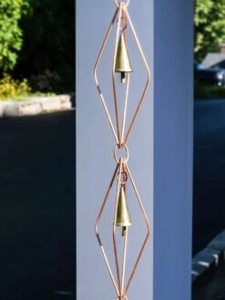 Diamond Pure Copper Rain Chain, 8-1/2'