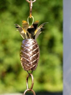 Pineapple Pure Copper Rain Chain, 8.5' -Nature's Yard Sales Store 8600210 02v