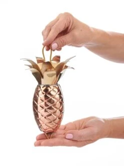 Pineapple Pure Copper Rain Chain, 8.5' -Nature's Yard Sales Store 8600210 03v