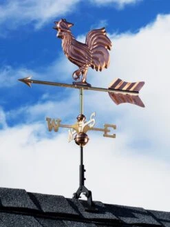Rooster Cottage Copper Weathervane With Roof Mount -Nature's Yard Sales Store 8600284 02v