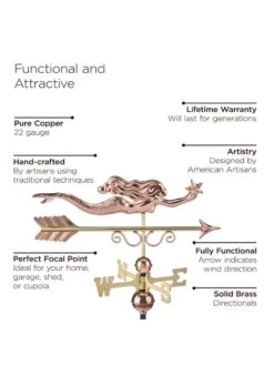 Little Mermaid Copper Weathervane -Nature's Yard Sales Store 8600350 04v