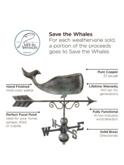 Save The Whales™ Copper Weathervane 9 Save The Whales™ Copper Weathervane -Nature's Yard Sales Store 8600371 01v