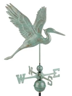 Graceful Blue Heron Copper Weathervane -Nature's Yard Sales Store 8600374 05v graceful blue heron weathervane blue verde