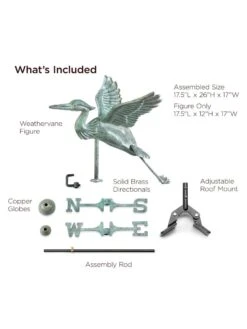 Blue Heron Cottage Copper Weathervane 7 Blue Heron Cottage Copper Weathervane -Nature's Yard Sales Store 8600375 05v