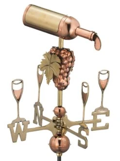 Wine Bottle Cottage Garden Weathervane With Pole -Nature's Yard Sales Store 8600383 01v