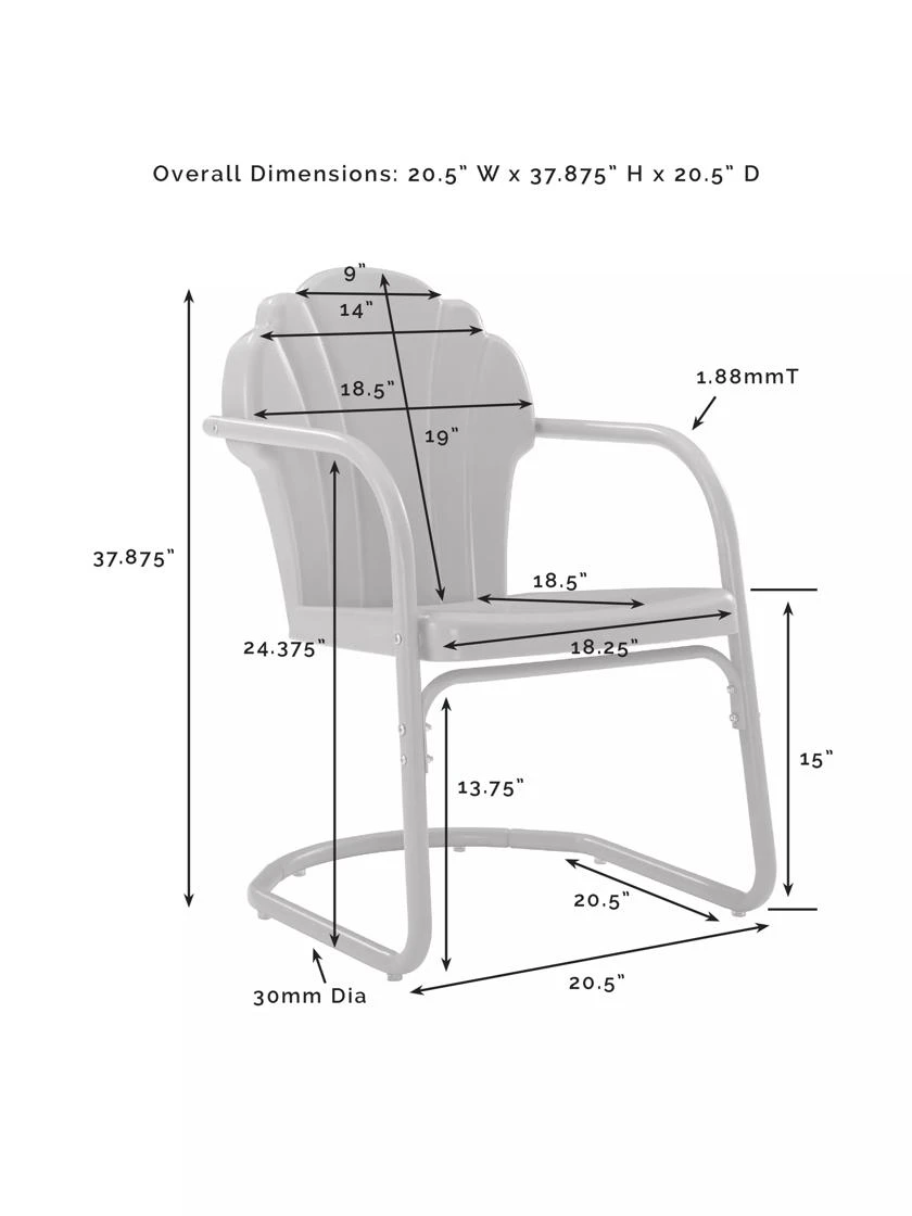 Crosley Tulip Chair Set, Set Of 2 8 Crosley Tulip Chair Set, Set Of 2 - Image 8