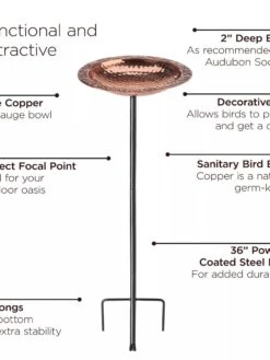 Copper Birdbath With Stake -Nature's Yard Sales Store 8609876 03V jpg