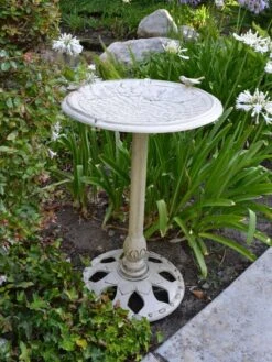 Twin Bird Floral Motif Birdbath