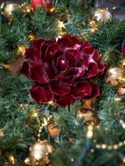 Desert Steel Ruby Rose Succulent Sculpture, Small -Nature's Yard Sales Store 8610767 02v