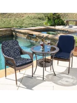 Outdoor Decor™ Seat Pad High Back Cushions, 20" X 45" 12 Outdoor Decor™ Seat Pad High Back Cushions, 20" X 45" -Nature's Yard Sales Store 8611125 104 v ngeo outdoor seat pad high back cushions 20x45 navy geo