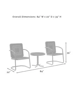 Crosley Bates 3-piece Outdoor Dining Chair Set 21 Crosley Bates 3-piece Outdoor Dining Chair Set -Nature's Yard Sales Store 8611583 08v