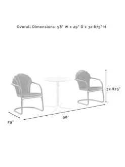 Crosley Tulip 3-piece Outdoor Bistro Set -Nature's Yard Sales Store 8611591 09v