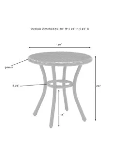 Crosley Palm Harbor Outdoor Wicker Round Side Table -Nature's Yard Sales Store 8611949 05v