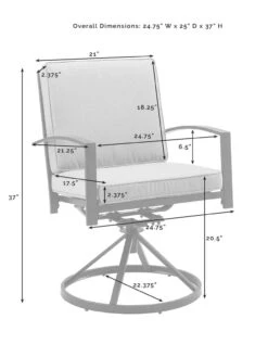 Crosley Kaplan 5Pc Outdoor Dining Set With Swivel Chairs -Nature's Yard Sales Store 8611955 11v