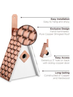 Swiss Chalet Bird House With Copper Roof -Nature's Yard Sales Store 8612196 04v