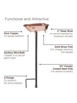 Copper Bathtub Birdbath -Nature's Yard Sales Store 8612202 06v