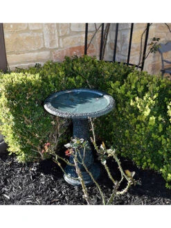 Exaco Enduro Clay Birdbath -Nature's Yard Sales Store 8612394gy 02v