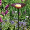 Glass Flower Butterfly Feeder Stake