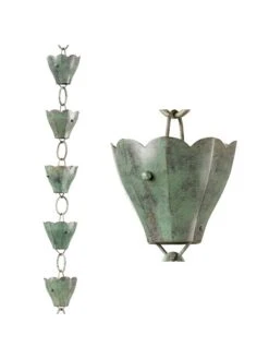 Tulip Pure Copper Rain Chain, 8.5' -Nature's Yard Sales Store 8612740 06v