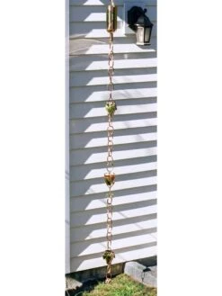 Wine Bottle, Grapes & Glasses Copper Rain Chain, 9.5' -Nature's Yard Sales Store 8612744 01v