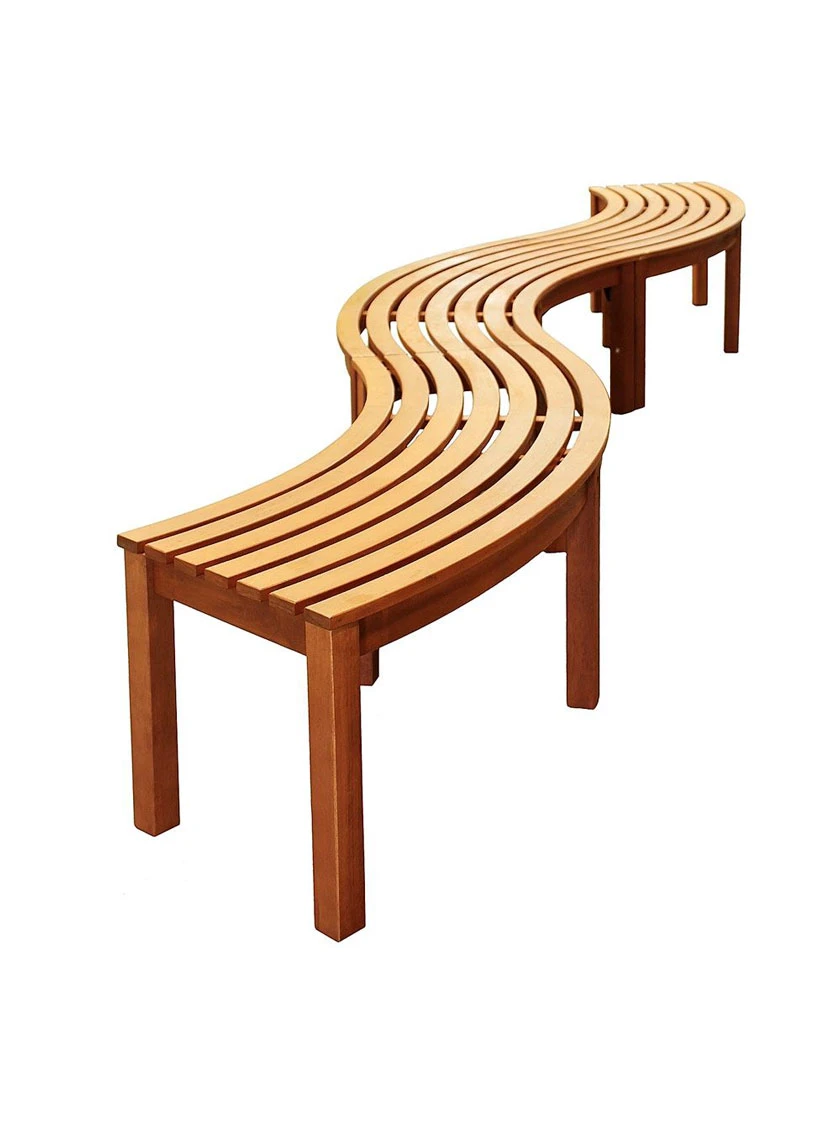 Achla Designs Curved Backless Bench 3 Achla Designs Curved Backless Bench - Image 3