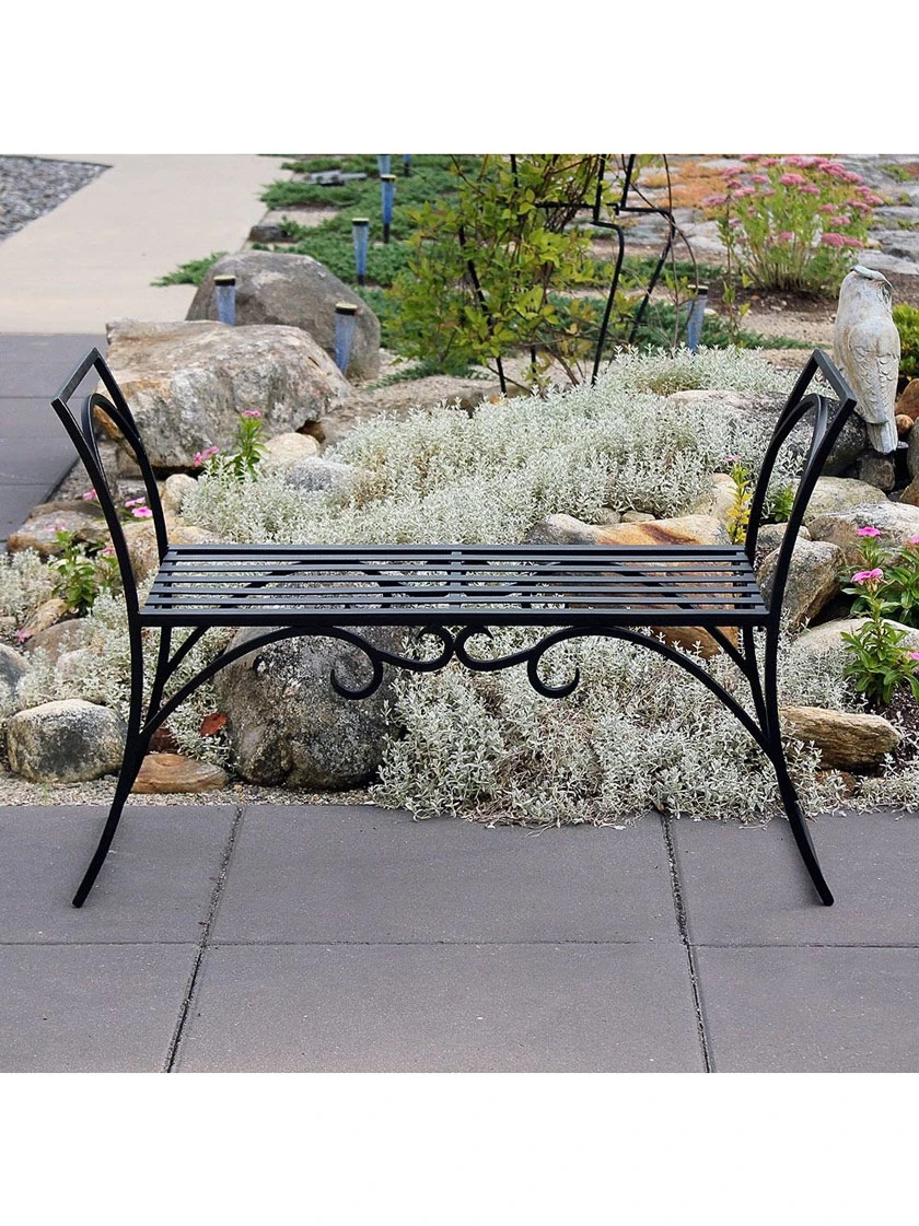Achla Designs Wrought Iron Arbor Bench 2 Achla Designs Wrought Iron Arbor Bench - Image 2