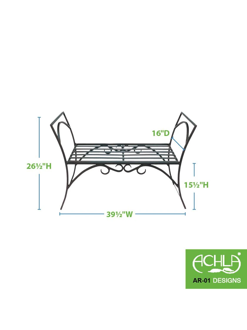 Achla Designs Wrought Iron Arbor Bench 3 Achla Designs Wrought Iron Arbor Bench - Image 3