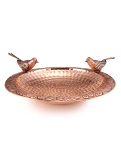 Pure Copper Bird Bath With Two Copper Birds And Multipronged Garden Pole -Nature's Yard Sales Store 8613378 04v