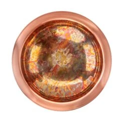 Pure Copper Bird Bath With Hand-Applied Fired Finish And Multipronged Garden Pole -Nature's Yard Sales Store 8613380 02v