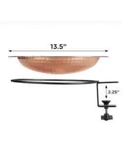 Pure Copper Bird Bath Deck Mount -Nature's Yard Sales Store 8613381 04v