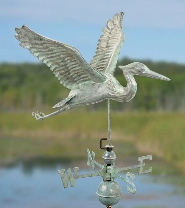 Verde Copper Heron Weathervane, Standard Size 1 Verde Copper Heron Weathervane, Standard Size